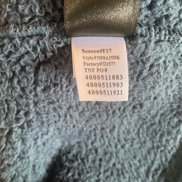 North Face Womens Campshire Pullover Sweater Size L Sherpa Cowl Neck Navy Warm - Picture 4 of 5